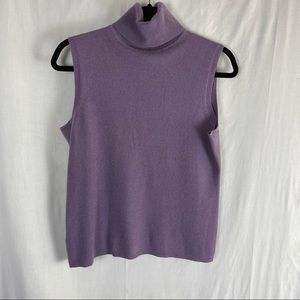 Vntg Cashmere Sleeveless Turtleneck Sweater